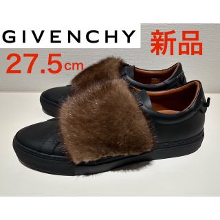 ジバンシィ(GIVENCHY)の新品❗️ GIVENCHY フロントファー付きスリッポン ブラックレザー(スニーカー)