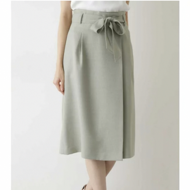 NATURAL BEAUTY BASIC ナチュラルビューティーベーシック バスケットラップスカートの通販 by ぽんちゃん ナチュラルビューティー 36 美品 総柄 ウエストリボン スカート