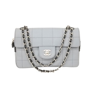 シャネル(CHANEL)の極美品 CHANEL シャネル スポーツライン ショルダーバッグ マトラッセ キャビアスキン 8番台 グレー シルバー金具 中古 50105(ハンドバッグ)