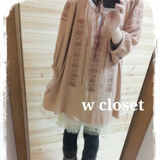 ダブルクローゼット(w closet)のw closet＊刺繍ワンピ(ミニワンピース)
