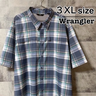 ラングラー(Wrangler)のWrangler ラングラー　半袖シャツ　カジュアルシャツ　チェック柄　古着(シャツ)