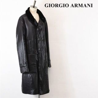 AL AT0004 高級 GIORGIO ARMANI アルマーニ 黒ラベル - ロングコート