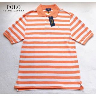 ポロラルフローレン(POLO RALPH LAUREN)の新品　RALPH LAUREN ラルフローレン　ボーダー　ポロシャツ　オレンジ(ポロシャツ)