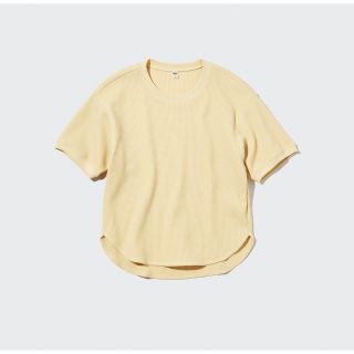 ユニクロ(UNIQLO)の再値下げ☆新品未使用☆ユニクロ☆ワッフルクルーネックT(半袖)☆XLサイズ(Tシャツ(半袖/袖なし))