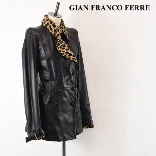 90s gianfranco ferre リバーシブル  ロングレザーコート