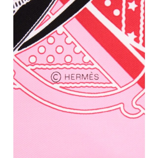 HERMES エルメス バンダナ・スカーフ 70 ピンクx赤x黒等(総柄) 3