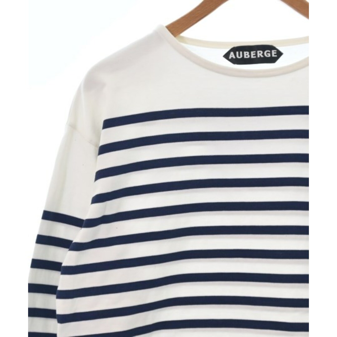AUBERGE Tシャツ・カットソー 42(XS位) 白x紺(ボーダー) 【古着】【中古】 メンズのトップス(Tシャツ/カットソー(半袖/袖なし))の商品写真