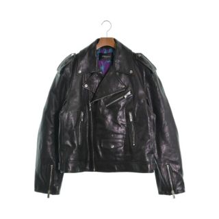 ヴェルサーチ(VERSACE)のVERSACE ヴェルサーチ ライダース 48(L位) 黒 【古着】【中古】(ライダースジャケット)