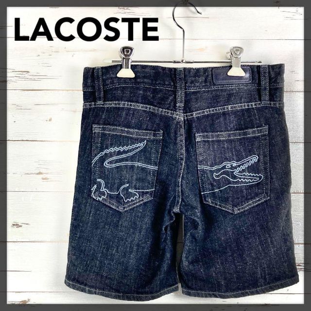 LACOSTE(ラコステ)のLACOSTE ラコステ デニム バックロゴ ショートパンツ 38 レディースのパンツ(ショートパンツ)の商品写真