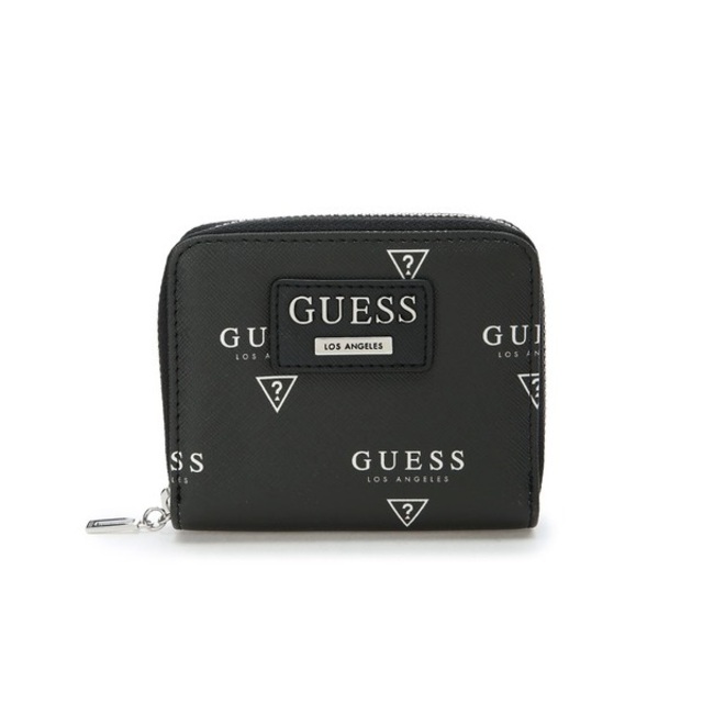 GUESS(ゲス)のGUESS（ゲス）★ブランドロゴプリント　コンパクト二つ折り財布　ブラック メンズのファッション小物(折り財布)の商品写真