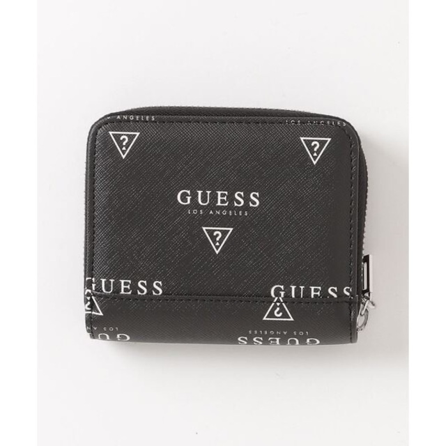 GUESS(ゲス)のGUESS（ゲス）★ブランドロゴプリント　コンパクト二つ折り財布　ブラック メンズのファッション小物(折り財布)の商品写真