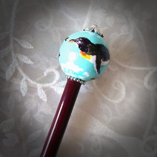 空飛ぶ夢見るペンギンかんざし✨ハンドメイド(和装小物)