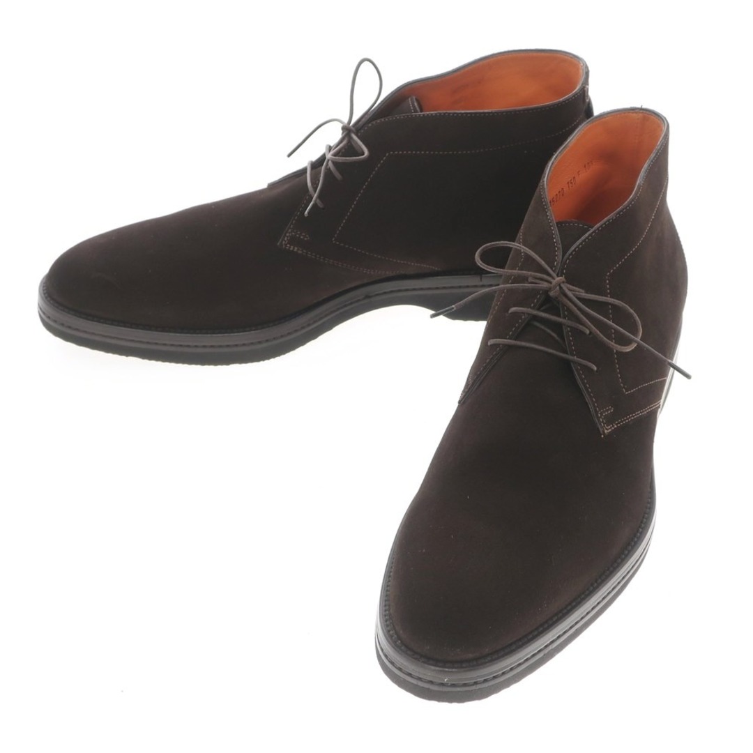 サントーニ Santoni スエード チャッカーブーツ ダークブラウン