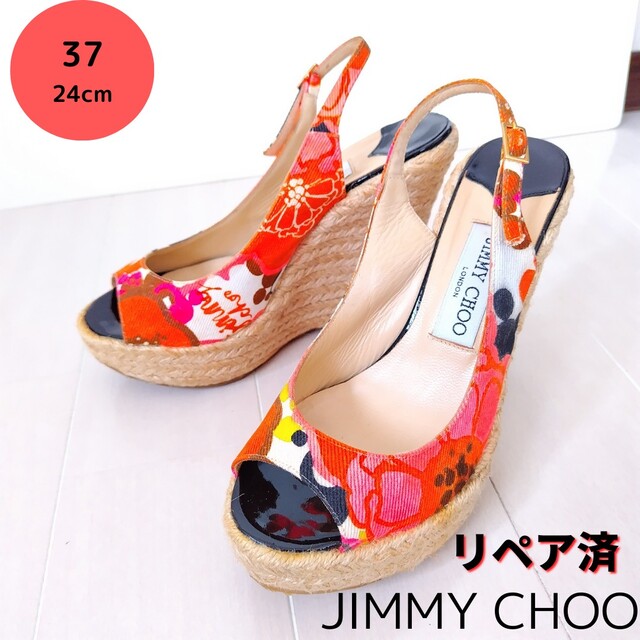 JIMMY CHOO - JIMMY CHOO【ジミーチュウ】ウエッジソール サンダル 花