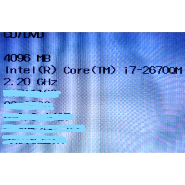 動作品 intel core i7 2670QM 2.2GHz