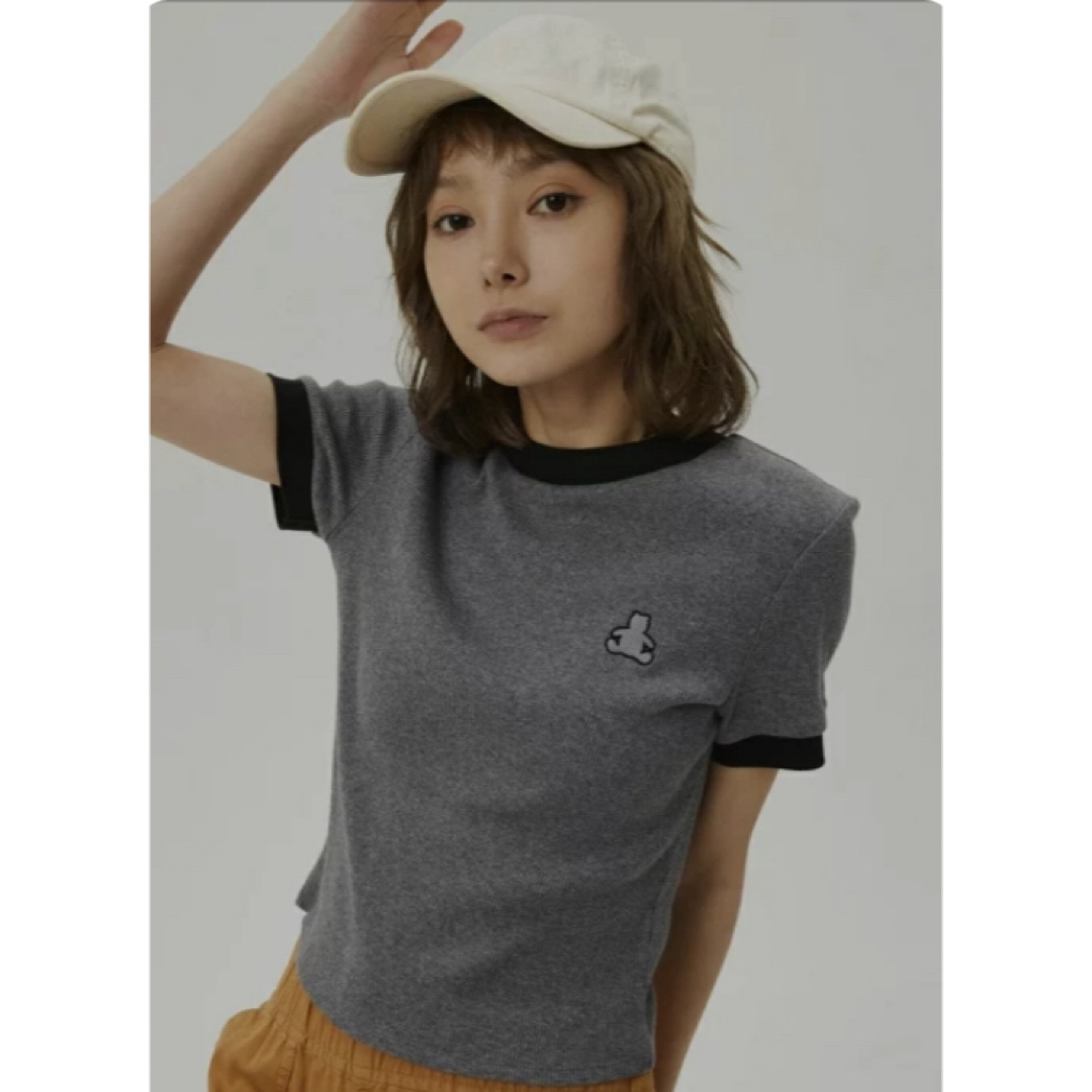 GAP(ギャップ)のGAP くま　Tシャツ　リブ　リンガー レディースのトップス(Tシャツ(半袖/袖なし))の商品写真