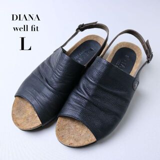DIANA - DIANA well fit / ウェッジソール バックストラップ サンダル 黒