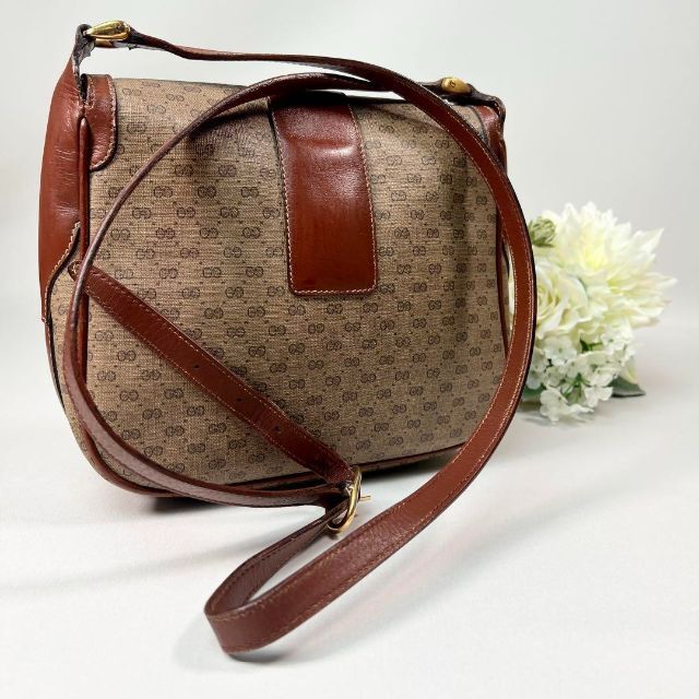 GUCCI マイクロGG ショルダーバッグ ブラウン インターロッキングG