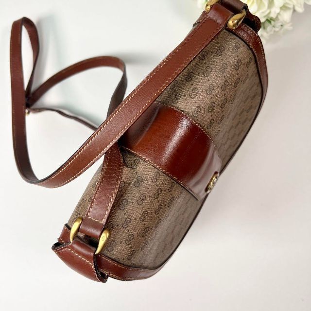 GUCCI マイクロGG ショルダーバッグ ブラウン インターロッキングG