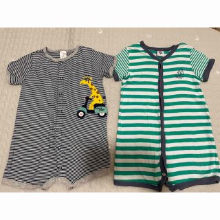 プチバトー(PETIT BATEAU)のロンパース　２枚(ロンパース)