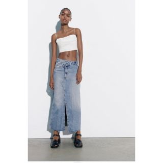 ザラ(ZARA)のZARA デニムスカート(ロングスカート)