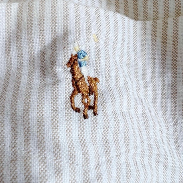 POLO RALPH LAUREN(ポロラルフローレン)の希少★Ralph Laurenラルフローレン 刺繍ロゴ ストライプ柄 長袖シャツ メンズのトップス(シャツ)の商品写真