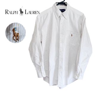 ポロラルフローレン(POLO RALPH LAUREN)の希少★Ralph Laurenラルフローレン 刺繍ロゴ ストライプ柄 長袖シャツ(シャツ)