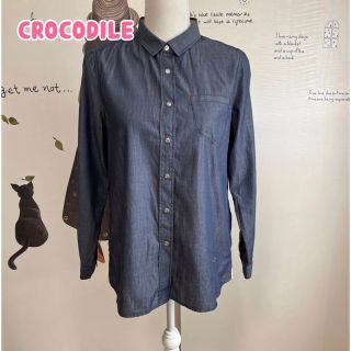 クロコダイル(Crocodile)の∇676 クロコダイル デニム色 オシャレなシャツ(シャツ/ブラウス(長袖/七分))