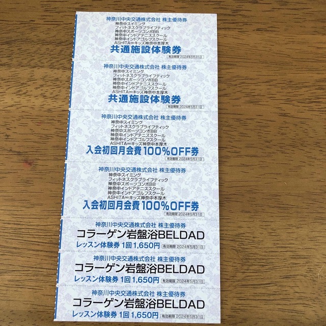 神奈川中央交通　神奈中スイミング チケットの優待券/割引券(その他)の商品写真