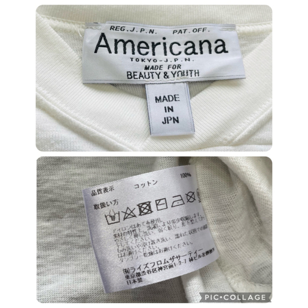 AMERICANA(アメリカーナ)のBEAUTY&YOUTH 別注　Americana ＶネックノースリーブＴシャツ レディースのトップス(Tシャツ(半袖/袖なし))の商品写真