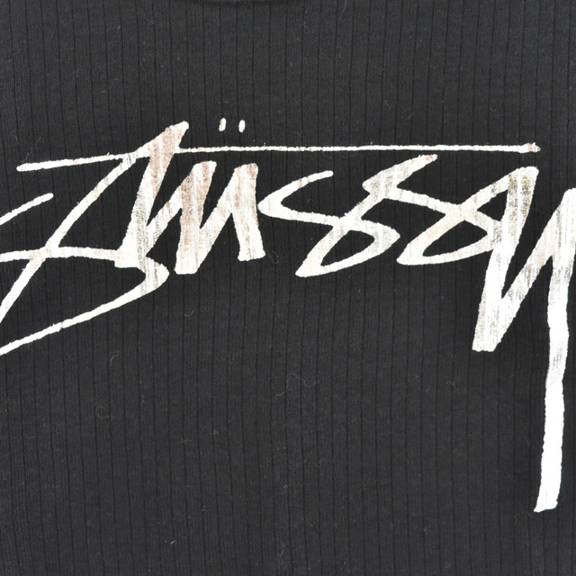 STUSSY(ステューシー)のSTUSSY ステューシー フロントロゴプリント タンクトップ ノースリーブ キャミソール デッドストック OLD STUSSY オールドステューシー ブラック レディース レディースのトップス(タンクトップ)の商品写真