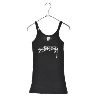 ステューシー(STUSSY)のSTUSSY ステューシー フロントロゴプリント タンクトップ ノースリーブ キャミソール デッドストック OLD STUSSY オールドステューシー ブラック レディース(タンクトップ)