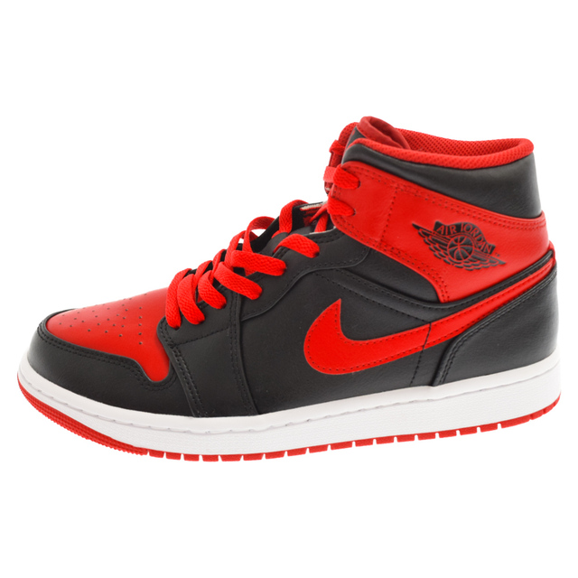 NIKE ナイキ AIR JORDAN 1 MID BRED TOE エアジョーダン1 ブレッドトゥ ミッドカットスニーカー レッド/ブラック US8.5cm/26.5cm DQ8426-060