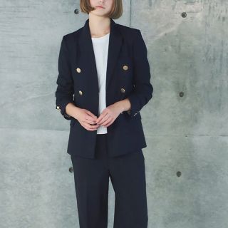 ザラ テーラードジャケット 44 紺色 ネイビー シンプル 無地 超特価