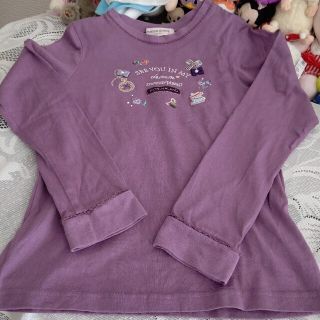 メゾピアノジュニア(mezzo piano junior)の美品☆メゾピアノジュニア　長袖Tシャツ　パープル　M　150cm(Tシャツ/カットソー)