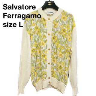 サルヴァトーレフェラガモ(Salvatore Ferragamo)のSalvatore Ferragamo フェラガモ シルク花柄 カーディガン(カーディガン)