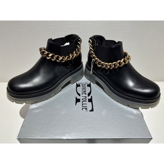 新品❗️DIVINE FOLLIE ブリンブリン厚底ブーツ ブラック 24cm レディースの靴/シューズ(ブーツ)の商品写真