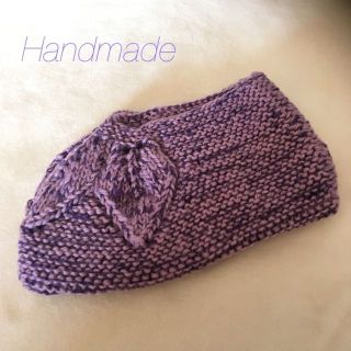 手編み　靴下カバー　ハンドメイド　フットカバー(レッグウェア)