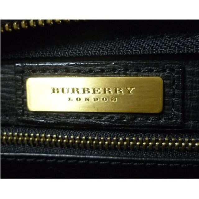 BURBERRY(バーバリー)の良品　バーバリー　BURBERRY　レザー　ブラック　黒　セカンドバッグ　メンズ メンズのバッグ(セカンドバッグ/クラッチバッグ)の商品写真