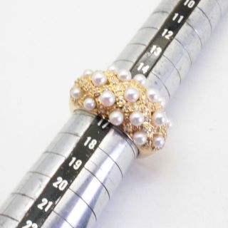 ベビーパール ダイヤモンドリングK18YG/D0.30ct/12.2g【美品】