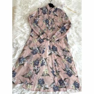 マウジー(moussy)の花柄　シアーシャツ　カーディガン　透け感(シャツ/ブラウス(長袖/七分))