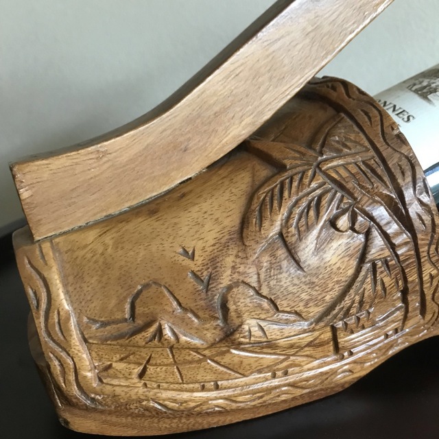 ワインボトルホルダー 木製 ヴィンテージ 靴 木靴 木彫り インテリア ...
