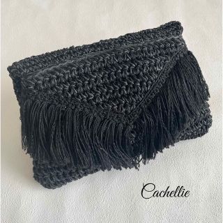 カシェリエ(CACHELLIE)のCachellie 手編みフリンジ2WAYクラッチトートバッグ(クラッチバッグ)