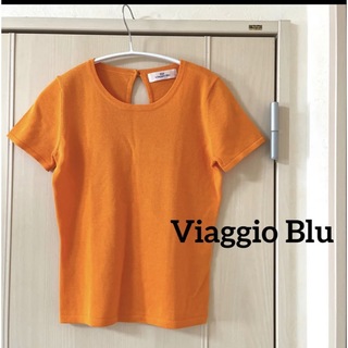 ビアッジョブルー(VIAGGIO BLU)のViaggio Blu  オレンジ　ビタミンカラー　上品トップス(ニット/セーター)