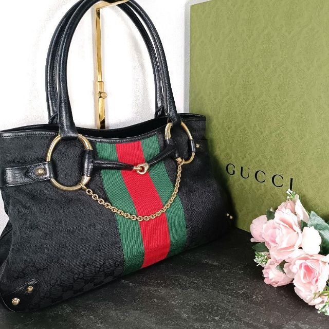 Gucci - ✨極美品✨ GUCCI グッチ トートバッグ シェリーライン ホース