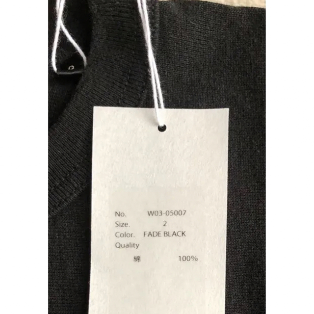 新品 comoli 22aw フットボール Tシャツ fade black 2-