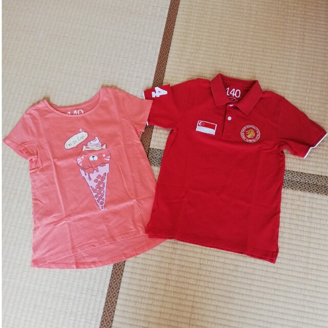 GIORDANO(ジョルダーノ)のGIORDANO junior ポロシャツ&Tシャツ セット キッズ/ベビー/マタニティのキッズ服女の子用(90cm~)(Tシャツ/カットソー)の商品写真