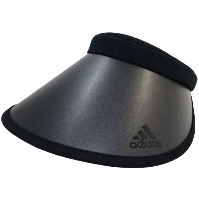 adidas(アディダス)のadidas アディダス サンバイザー 3ストライプUVカット90％ブラック新品 レディースの帽子(その他)の商品写真