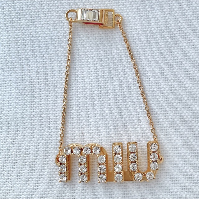 MiuMiu ミュウミュウ クリスタル ビジュー ブレスレット バングル 極美品