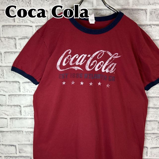 コカ・コーラ(コカコーラ)のCoca Cola コカコーラ センターロゴ リンガー Tシャツ 半袖 輸入品 メンズのトップス(Tシャツ/カットソー(半袖/袖なし))の商品写真